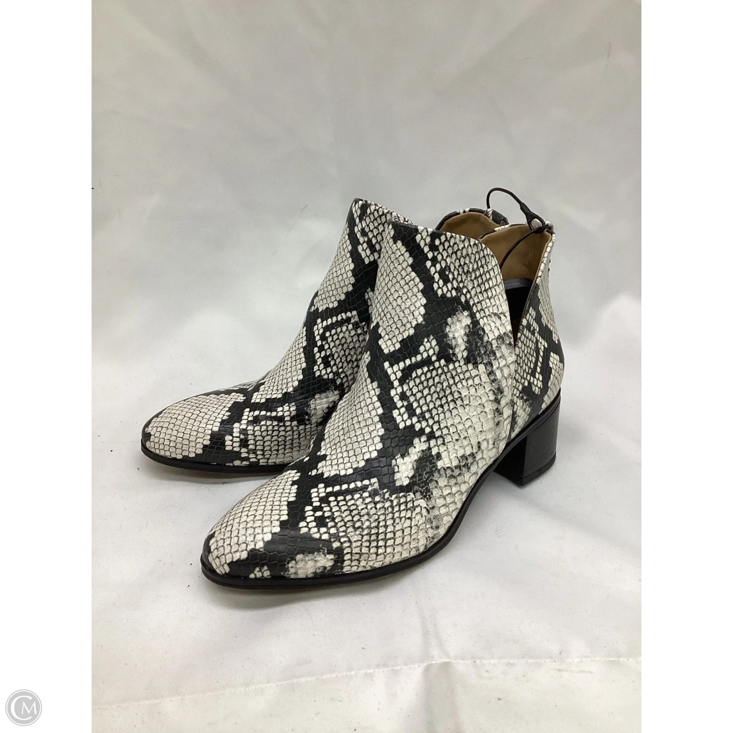 Boots Ankle Heels By Franco Sarto In Snakeskin Print, Size: 5