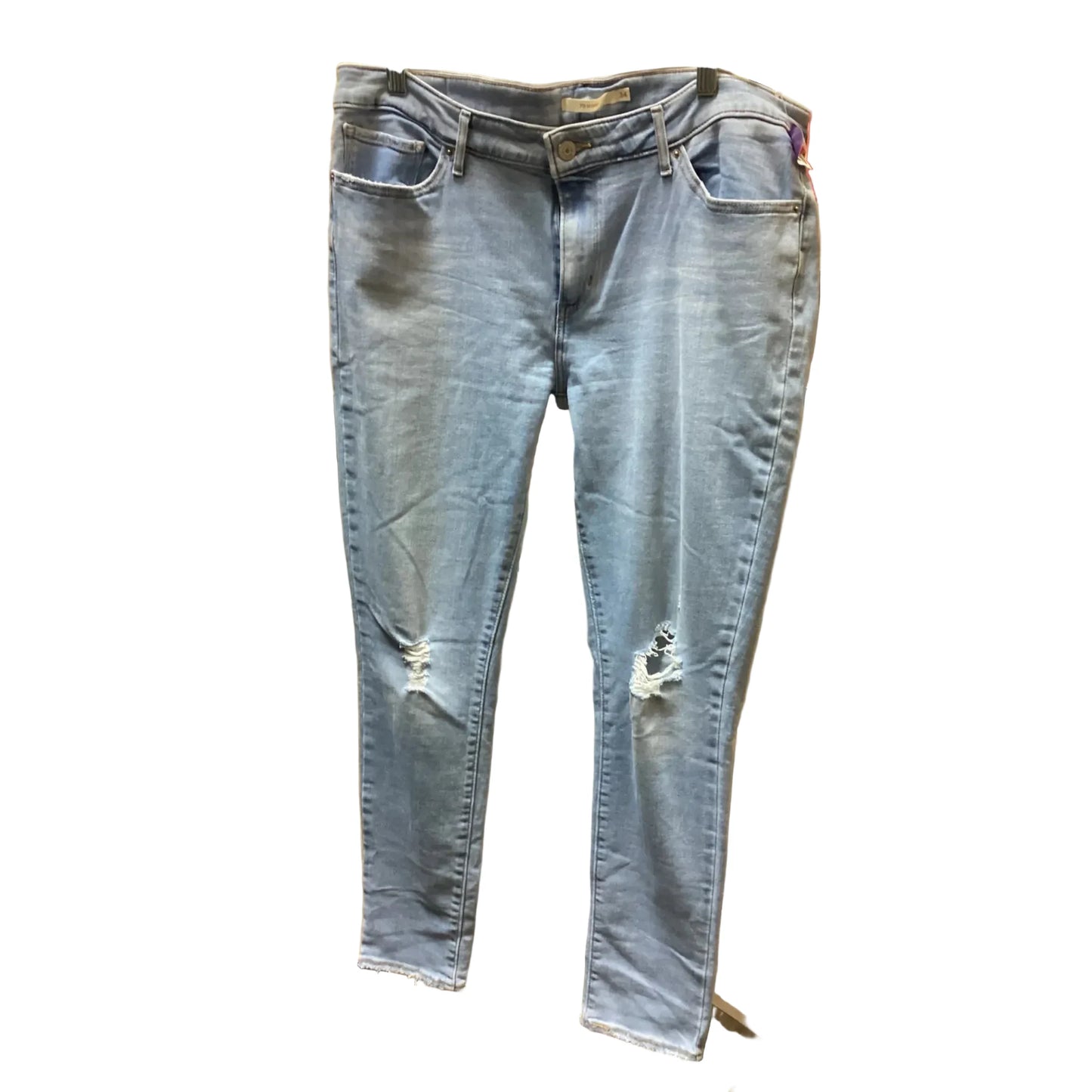 Jeans Skinny By Levis In Blue Denim, Size: 12