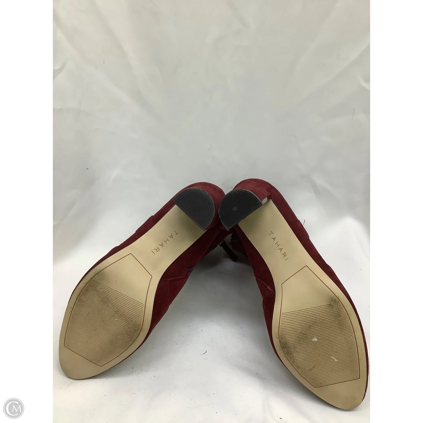 Boots Ankle Heels By Tahari In Maroon, Size: 9