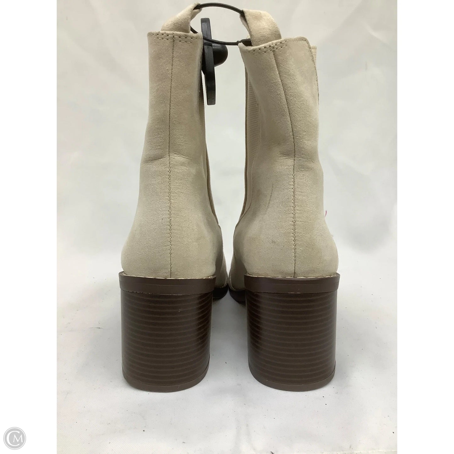 Boots Ankle Heels By Loft In Cream, Size: 6.5