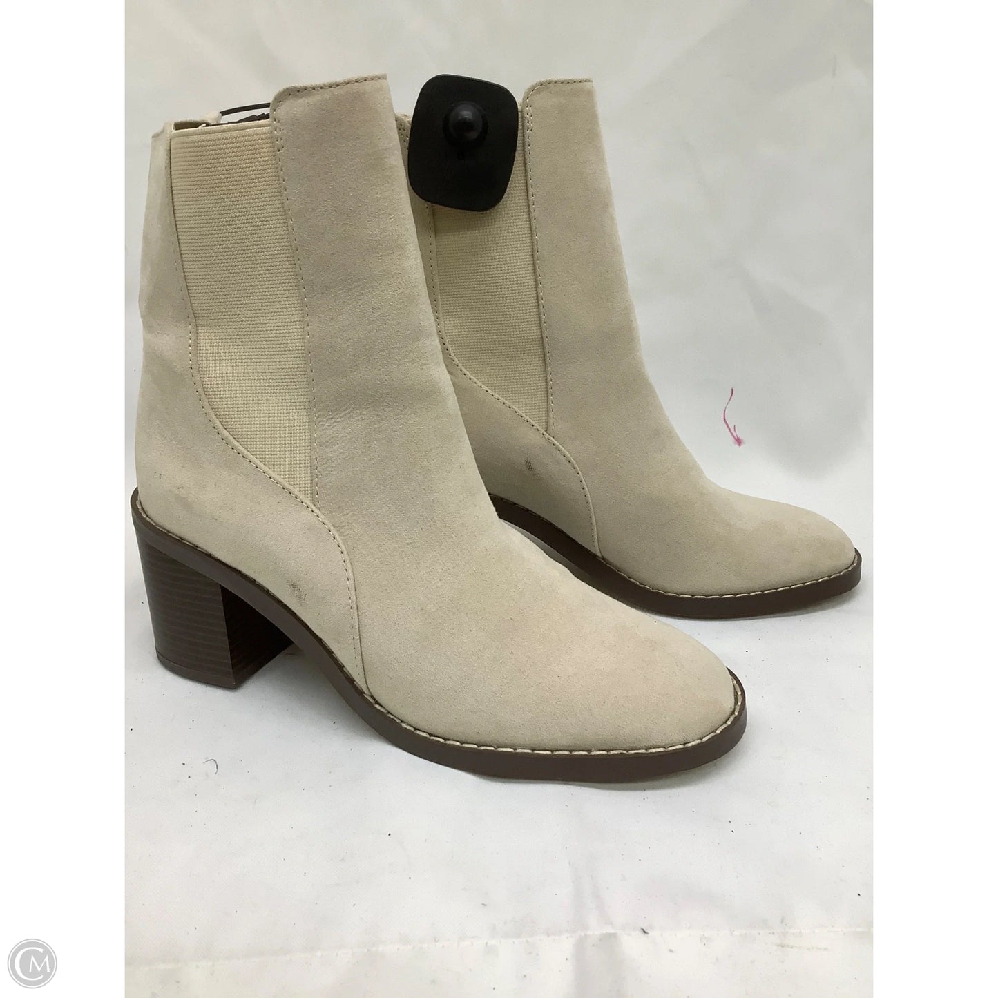 Boots Ankle Heels By Loft In Cream, Size: 6.5