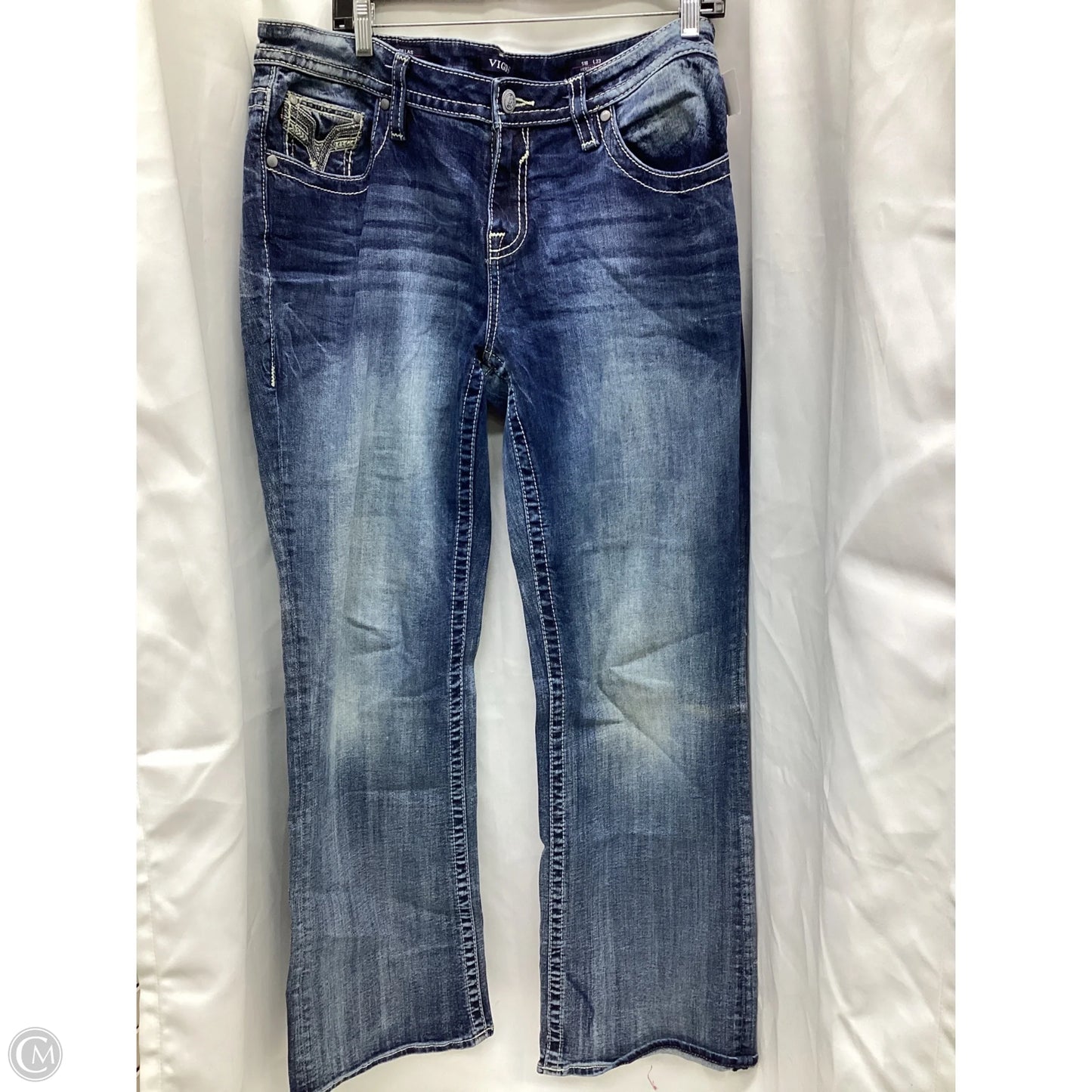 Jeans Boot Cut By Vigoss In Blue Denim, Size: 18