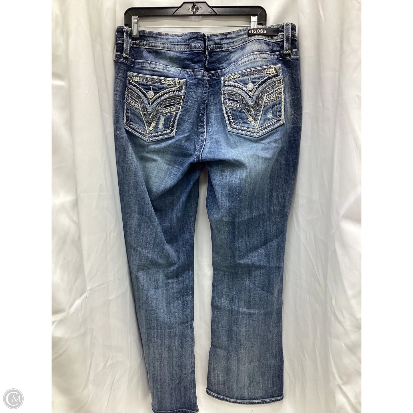 Jeans Boot Cut By Vigoss In Blue Denim, Size: 18