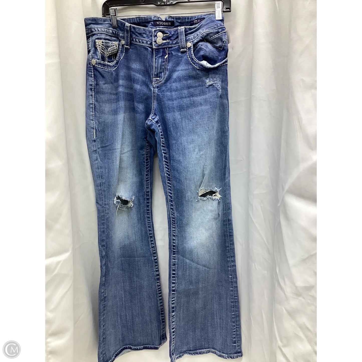 Jeans Boot Cut By Vigoss In Blue Denim, Size: 16