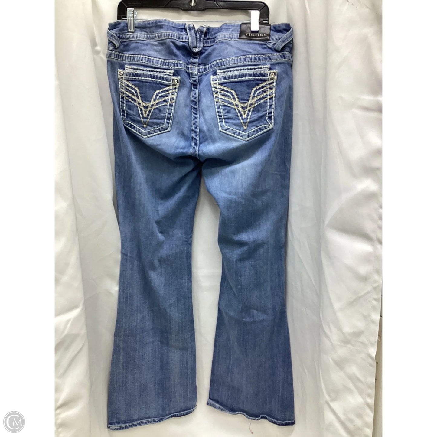 Jeans Boot Cut By Vigoss In Blue Denim, Size: 16