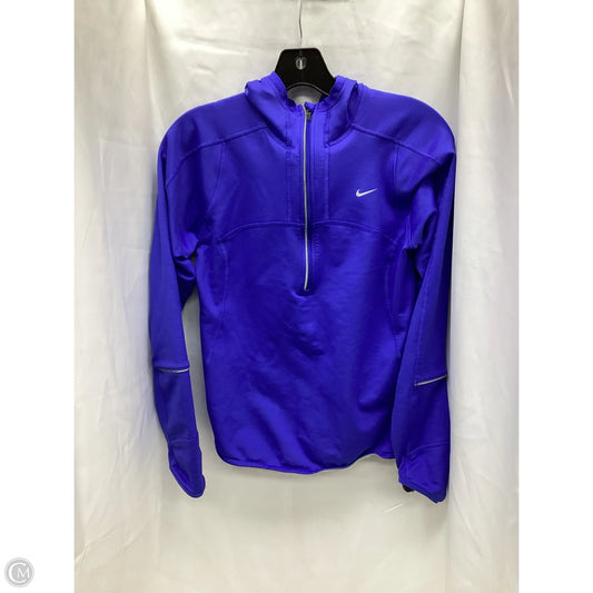 Athletic Top Long Sleeve Hoodie By Nike Apparel In Blue, Size: S