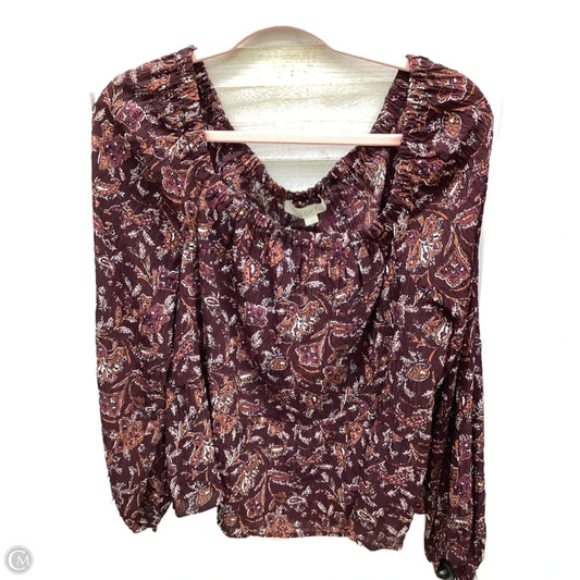 Top Long Sleeve By Loft In Multi-colored, Size: S
