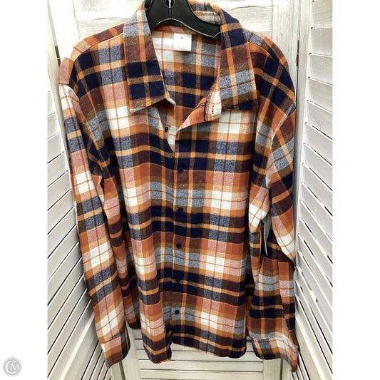 Top Long Sleeve By Clothes Mentor In Plaid Pattern, Size: Xl