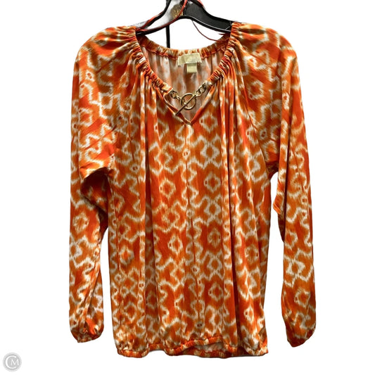 Top Long Sleeve By Michael Kors In Orange, Size: S