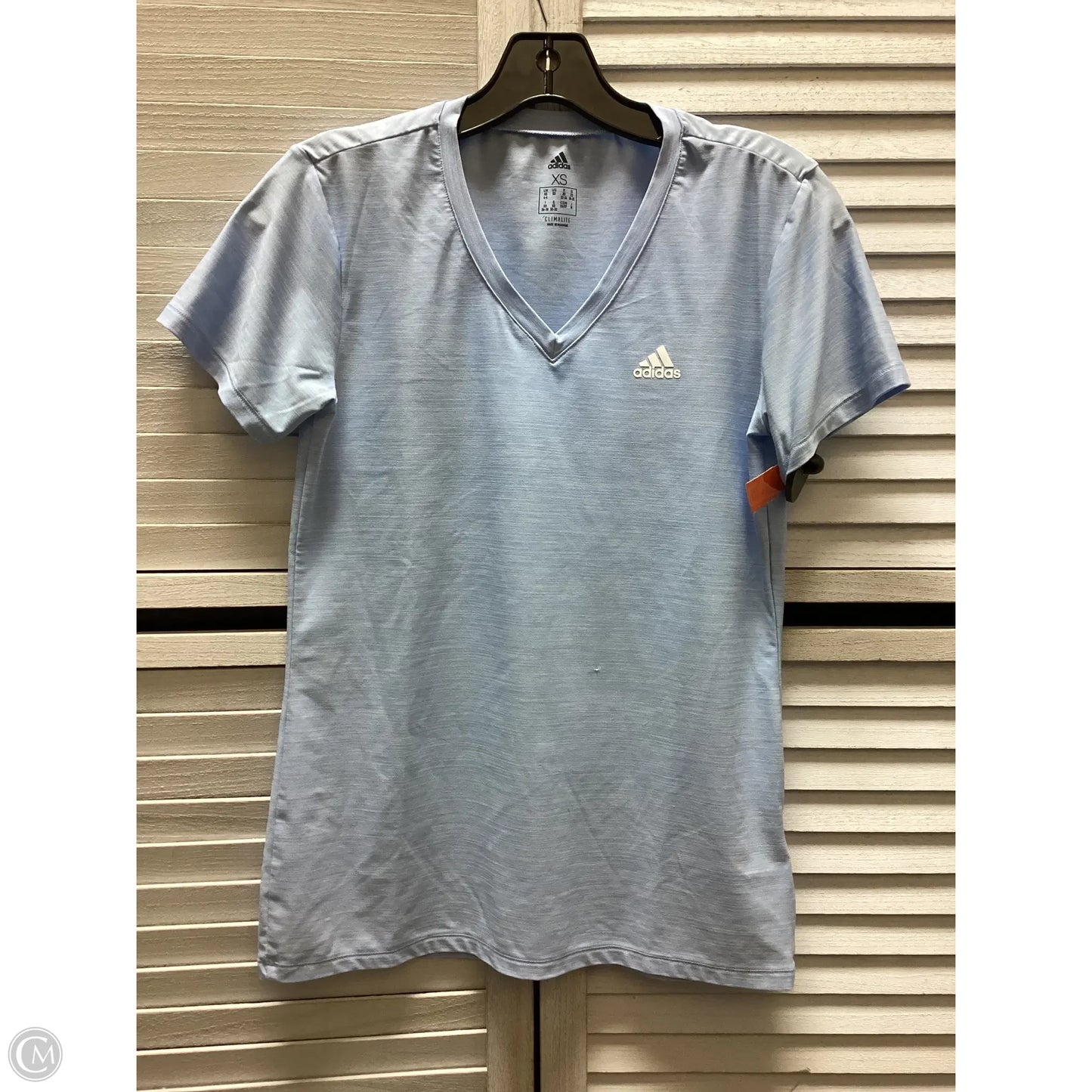 Athletic Top Short Sleeve By Adidas In Blue, Size: Xs