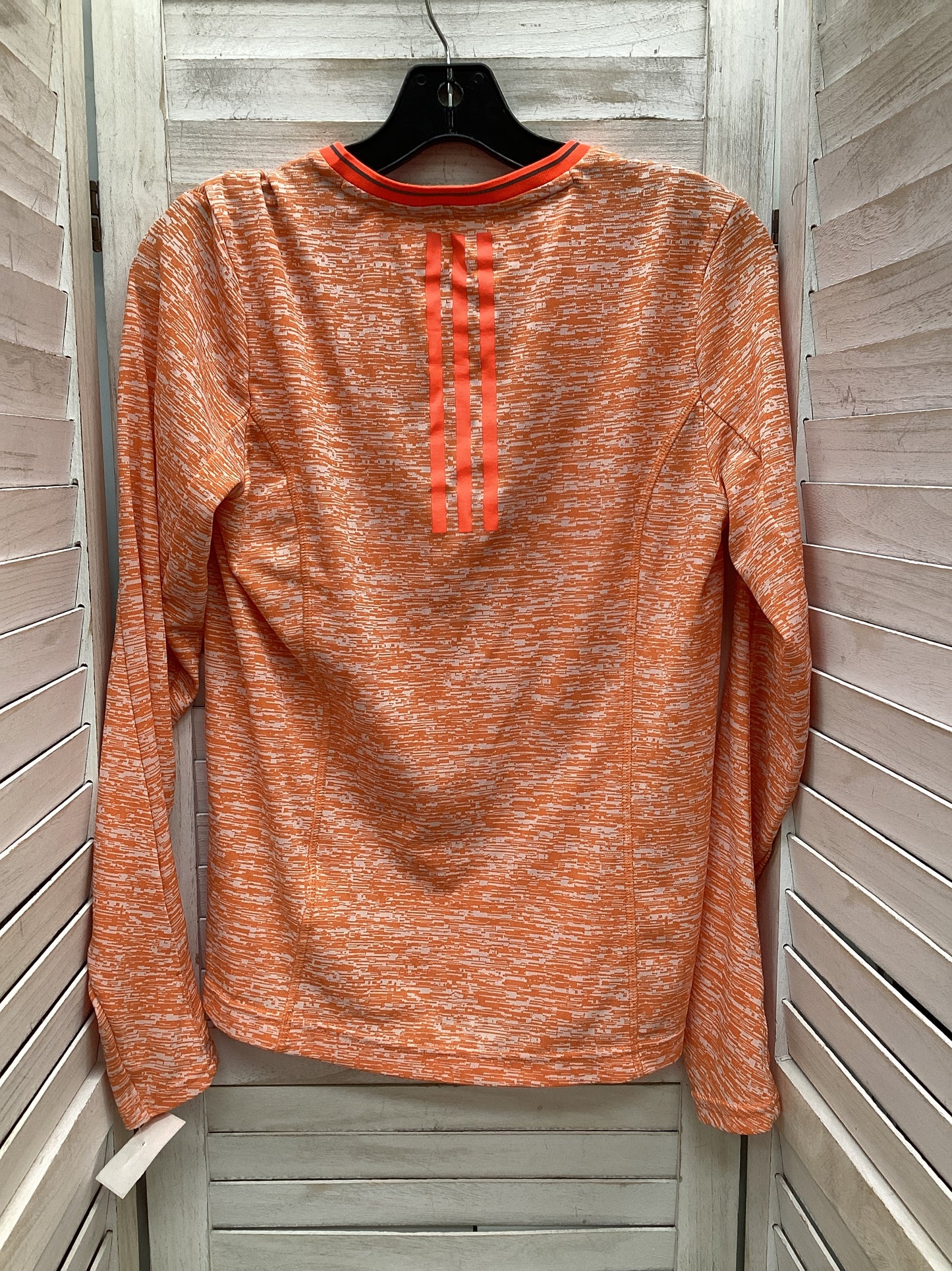 Athletic Top Long Sleeve Crewneck By Adidas In Orange, Size: M