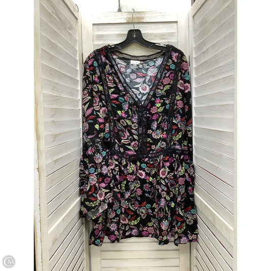 Top Long Sleeve By Avenue In Floral Print, Size: 4x