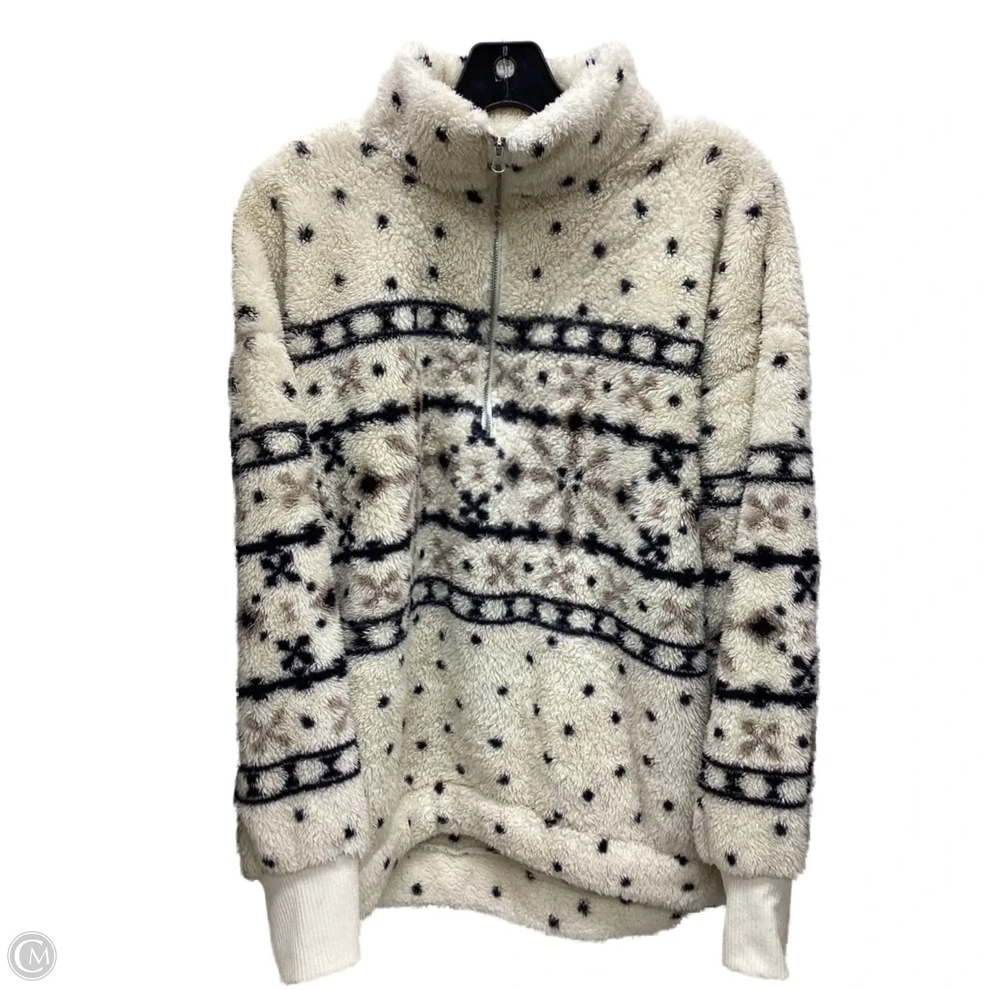 Jacket Fleece By Loft In Ivory, Size: L