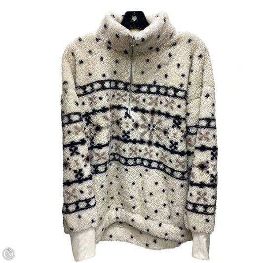 Jacket Fleece By Loft In Ivory, Size: L