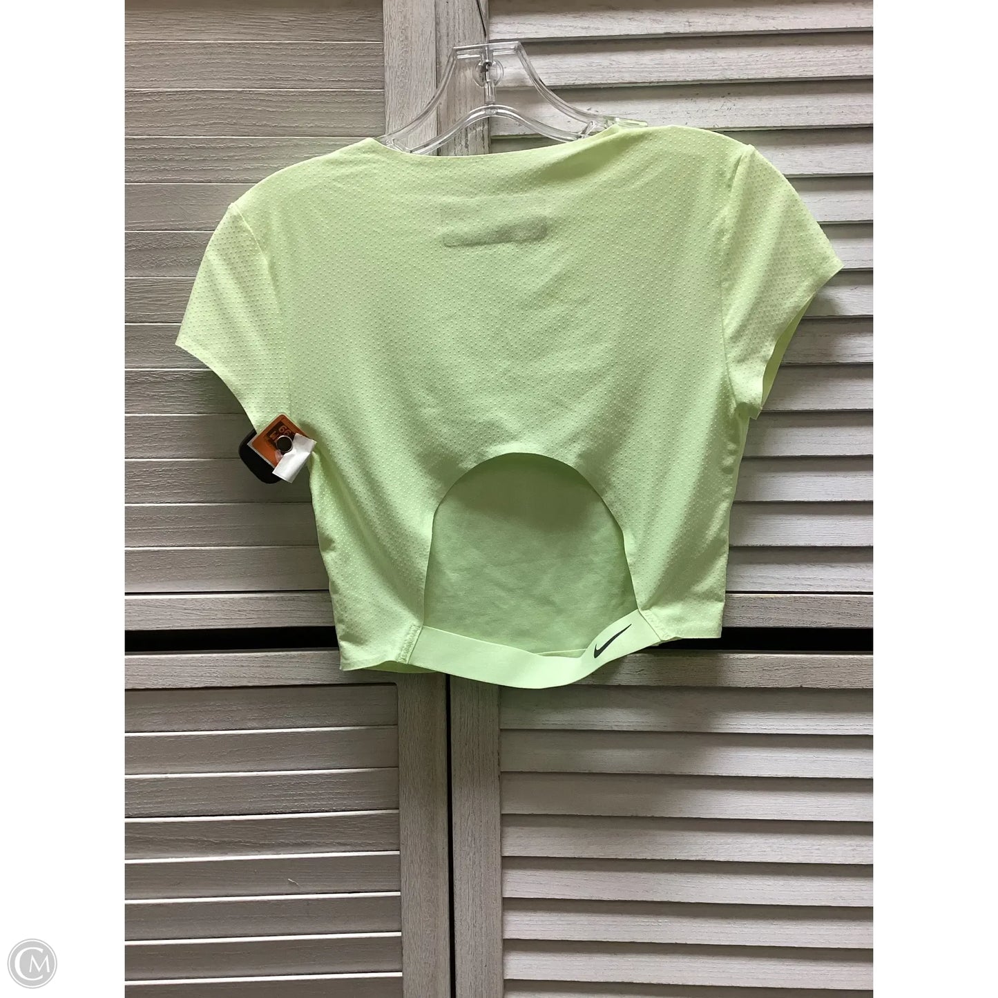 Athletic Top Short Sleeve By Nike In Green, Size: S