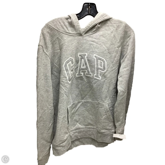 Sweatshirt Hoodie By Gap In Grey, Size: L