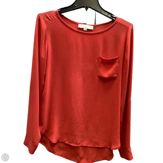 Top Long Sleeve By Loft In Red, Size: S