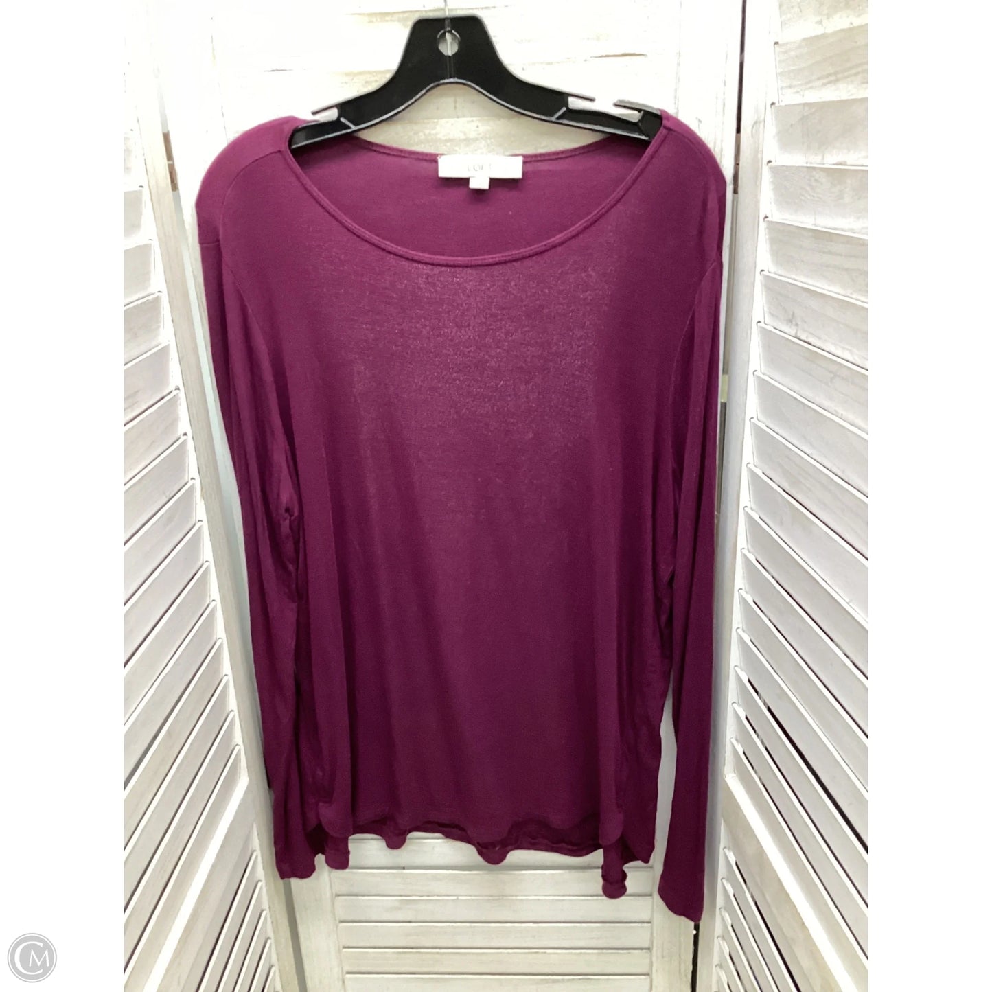 Top Long Sleeve By Loft In Purple, Size: L