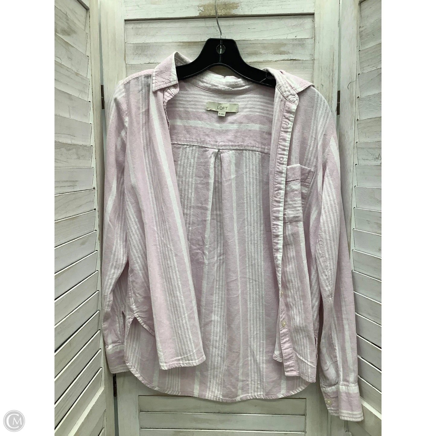 Top Long Sleeve By Loft In Striped Pattern, Size: Xs