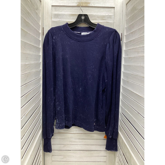 Top Long Sleeve By Calvin Klein In Blue, Size: S