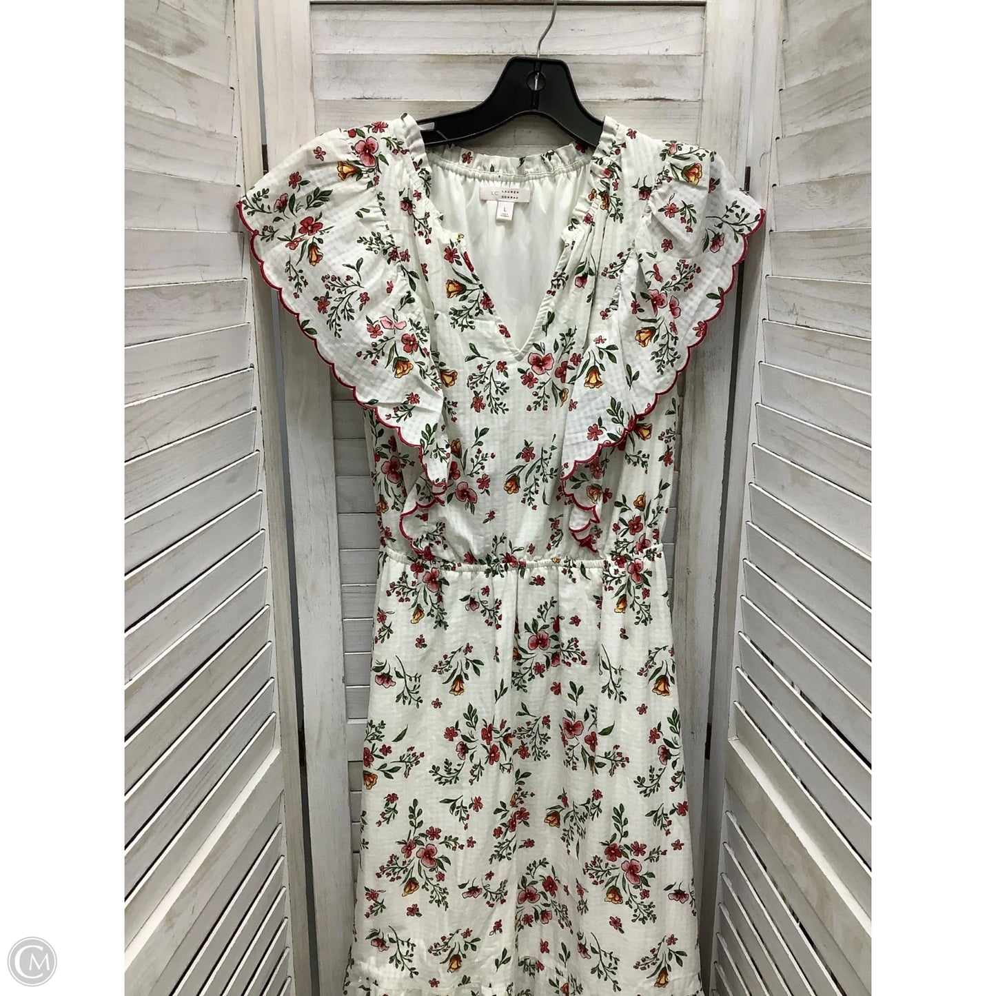 Dress Casual Midi By Lc Lauren Conrad In Floral Print, Size: L