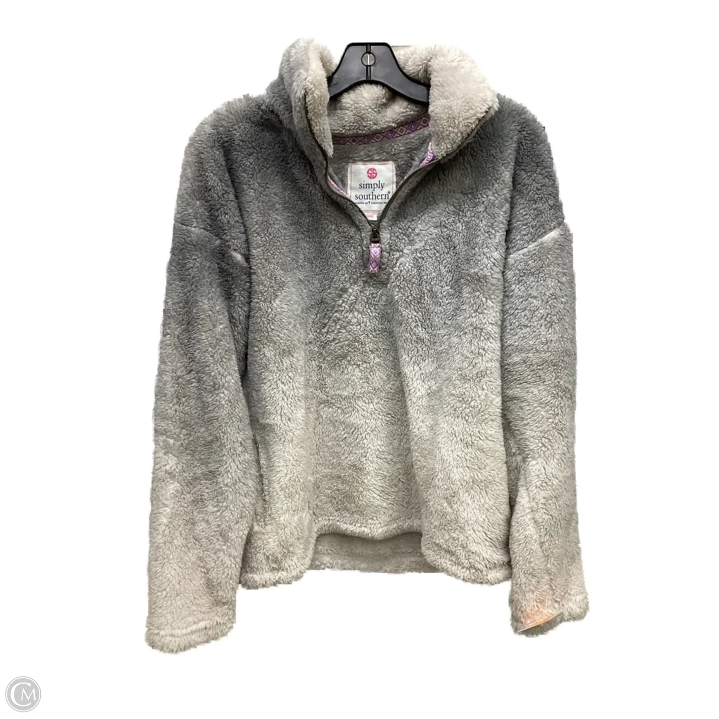 Jacket Faux Fur & Sherpa By Simply Southern In Grey, Size: L
