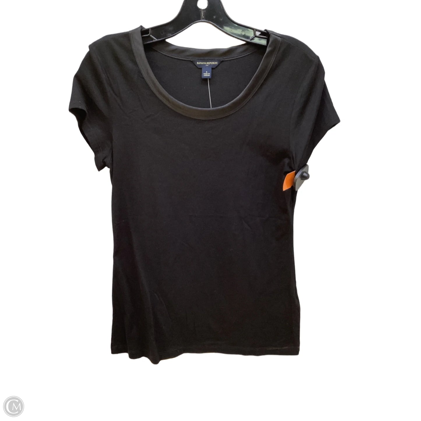 Top Short Sleeve By Banana Republic In Black, Size: S