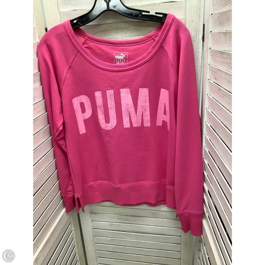 Top Long Sleeve By Puma In Pink, Size: S