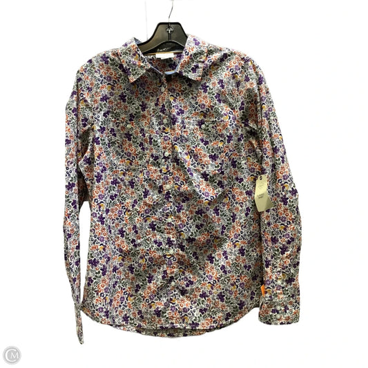 Top Long Sleeve By St Johns Bay In Floral Print, Size: S