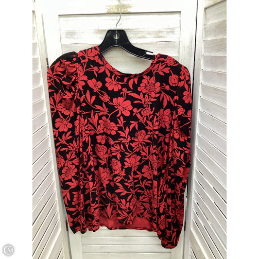 Top Long Sleeve By Chicos In Black & Red, Size: L