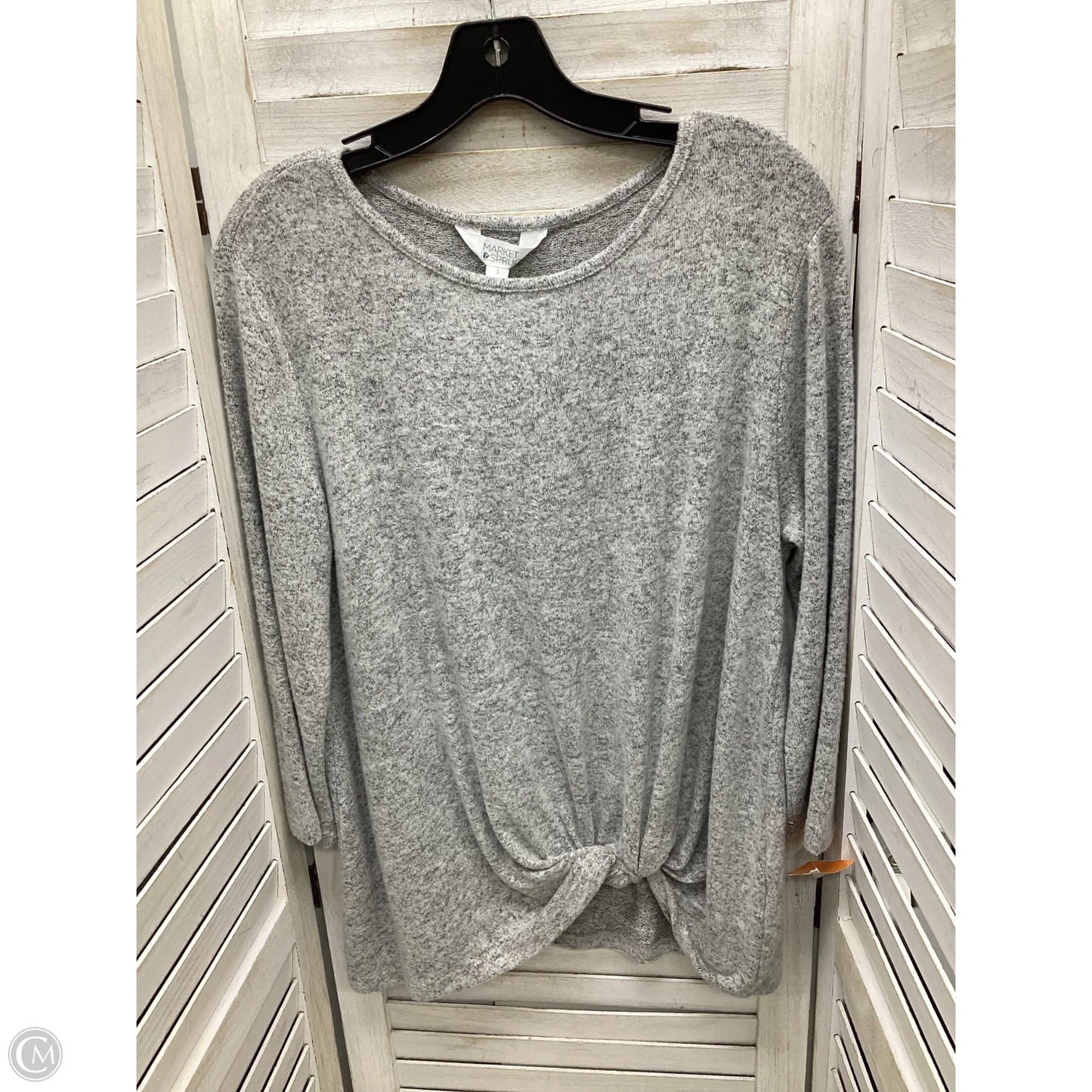 Top Long Sleeve By Clothes Mentor In Grey, Size: L