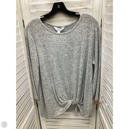 Top Long Sleeve By Clothes Mentor In Grey, Size: L