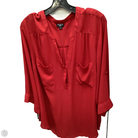 Top Long Sleeve By Torrid In Red, Size: 3x