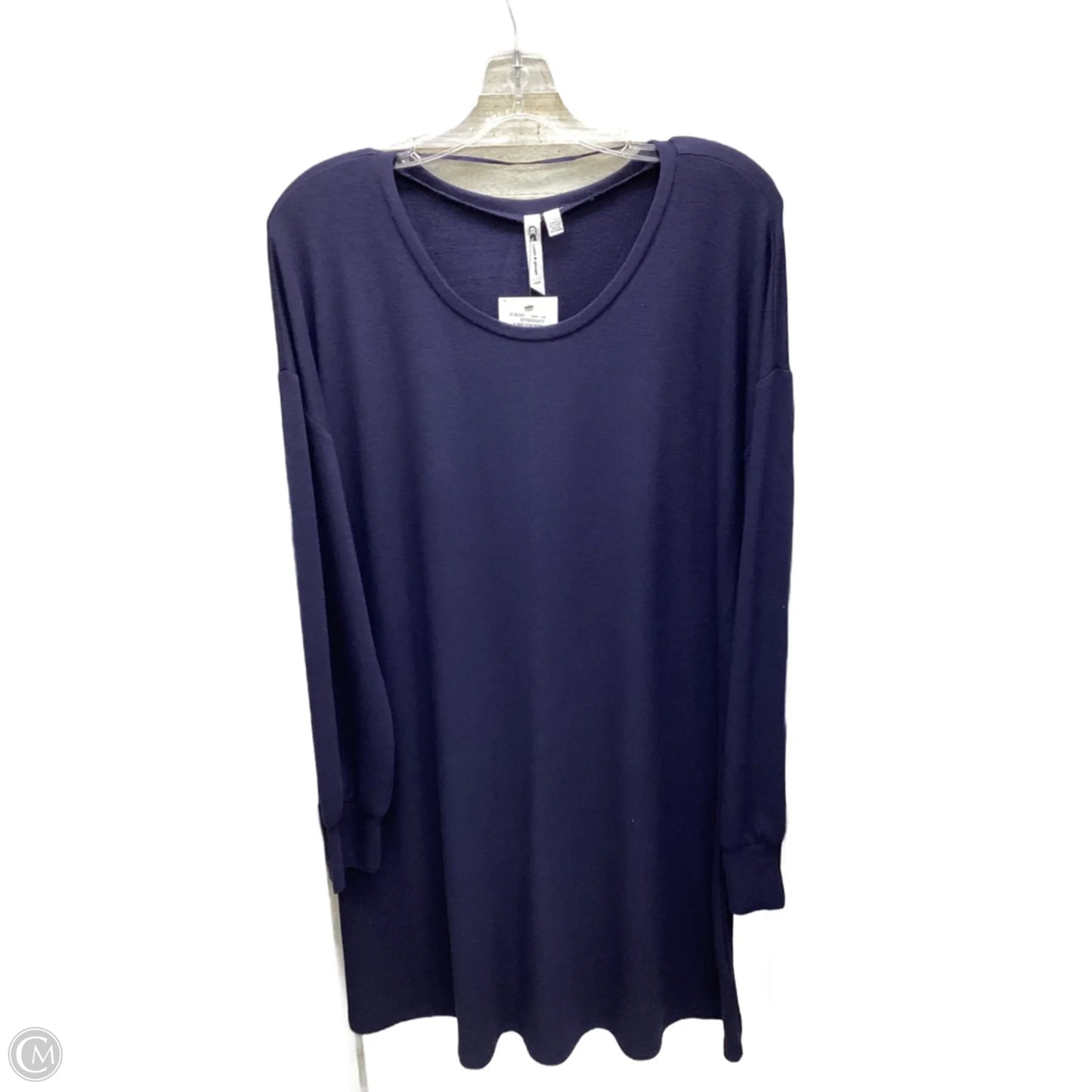Dress Casual Midi By Cable And Gauge In Navy, Size: L