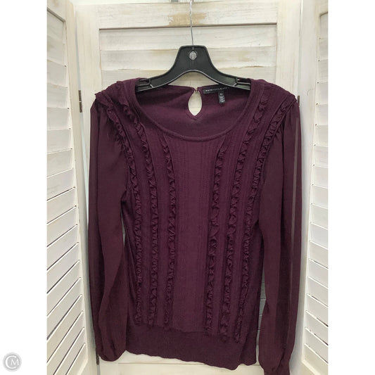Top Long Sleeve By White House Black Market In Purple, Size: Xs