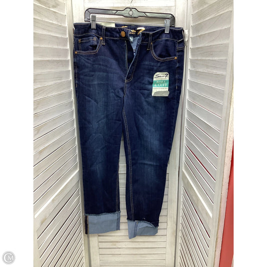 Jeans Straight By Seven 7 In Blue Denim, Size: 12