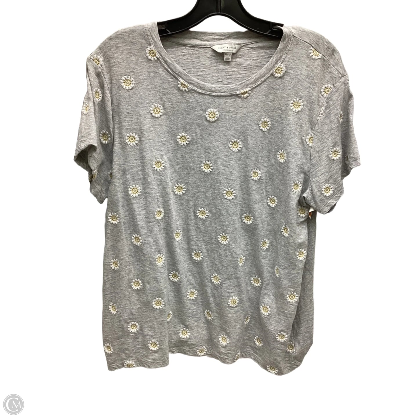 Top Short Sleeve By Lucky Brand In Grey, Size: Xl
