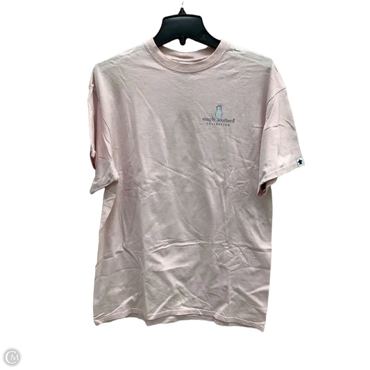 Top Short Sleeve By Simply Southern In Pink, Size: L