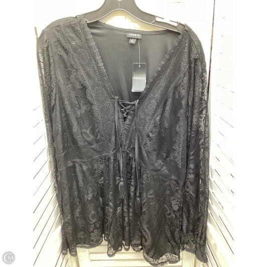 Top Long Sleeve By Torrid In Black, Size: 1x