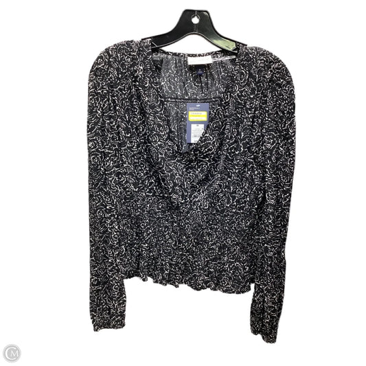 Top Long Sleeve By Universal Thread In Black & White, Size: M