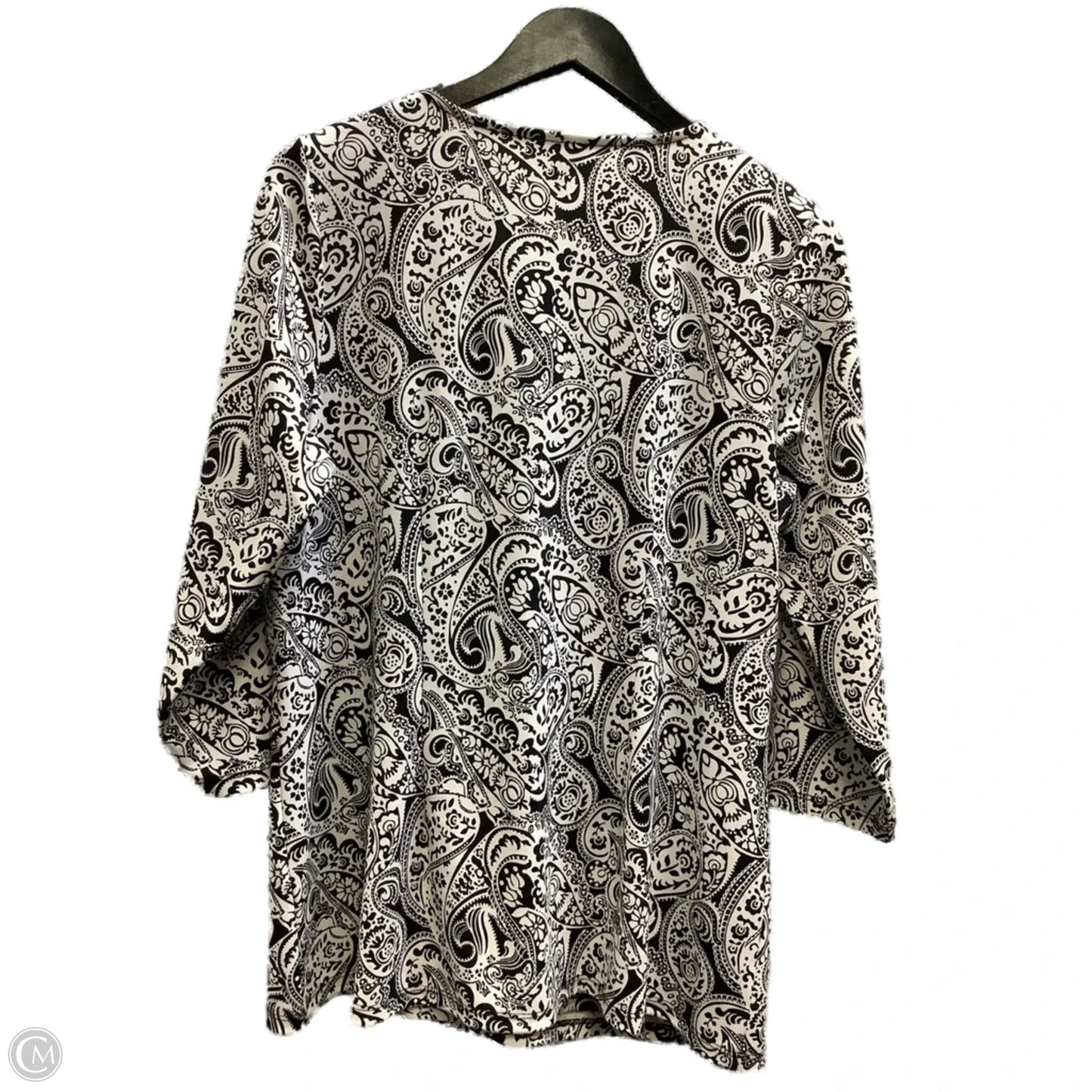 Top Long Sleeve By Talbots In Black & White, Size: 1x