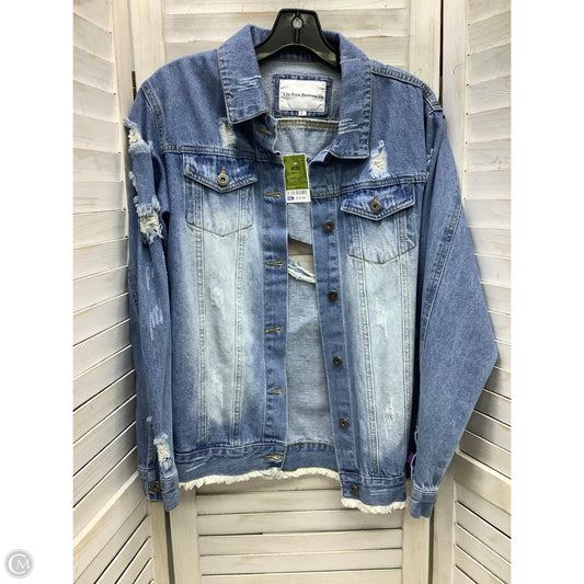 Jacket Denim By Clothes Mentor In Blue, Size: L
