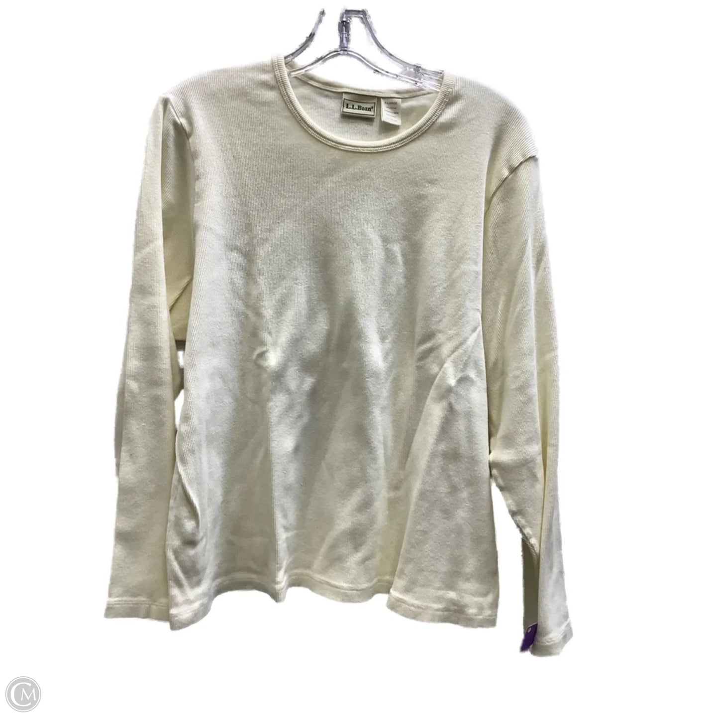 Top Long Sleeve By L.l. Bean In Ivory, Size: Xl
