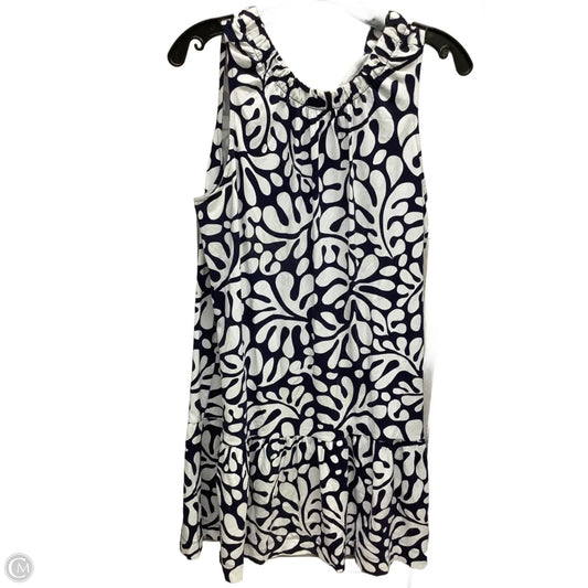 Dress Casual Midi By Loft In Blue & White, Size: S