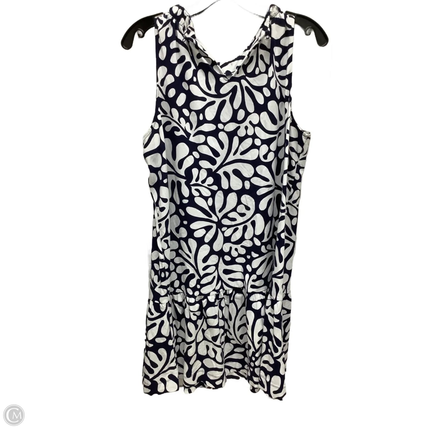 Dress Casual Midi By Loft In Blue & White, Size: S