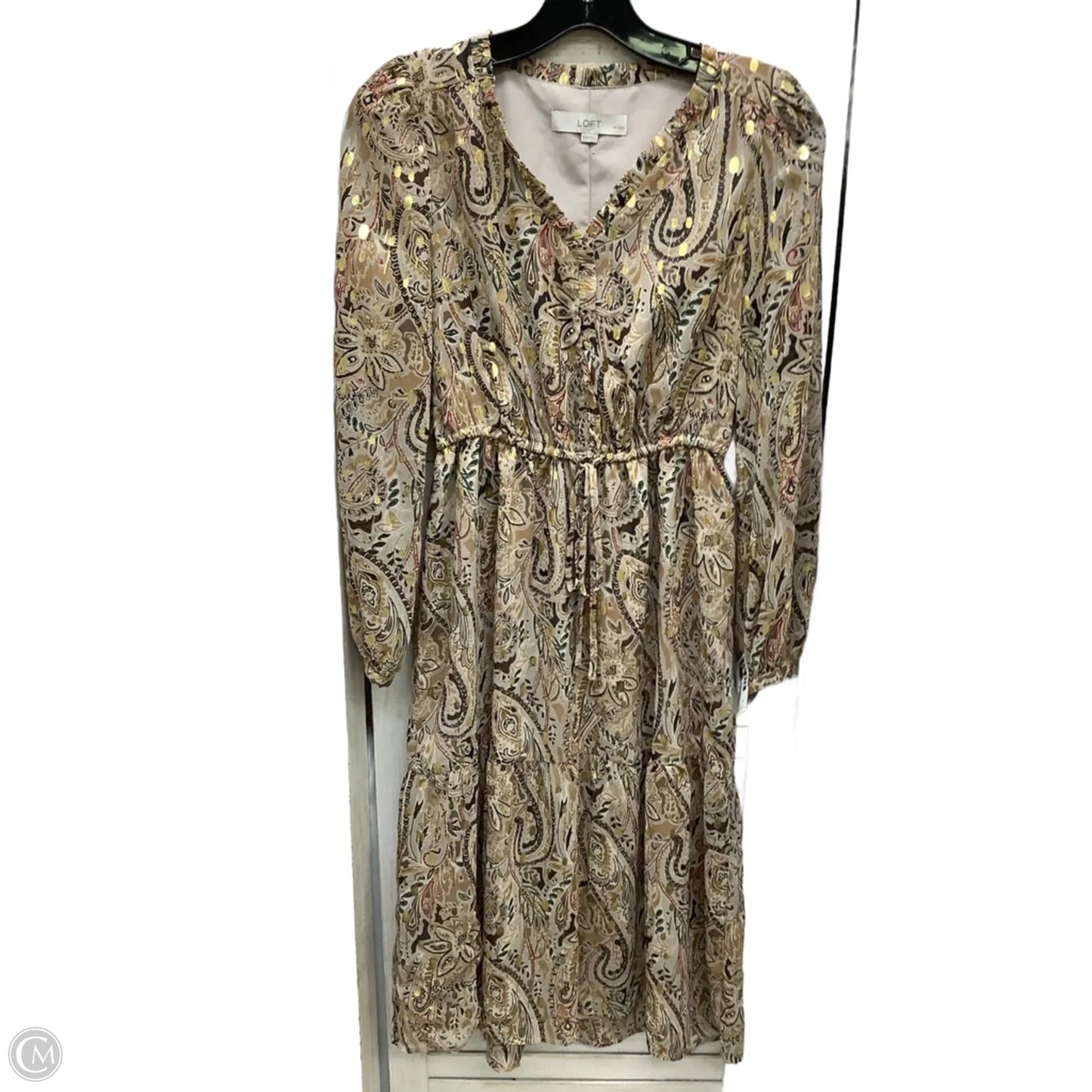 Dress Casual Midi By Loft In Multi-colored, Size: XXSP