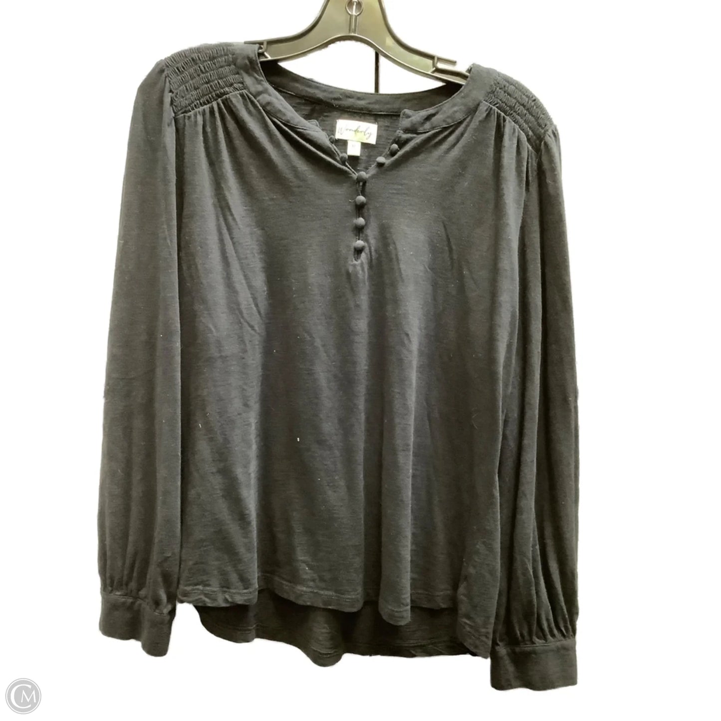 Top Long Sleeve By Wonderly In Black, Size: Xl