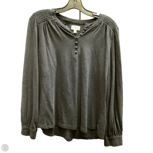Top Long Sleeve By Wonderly In Black, Size: Xl