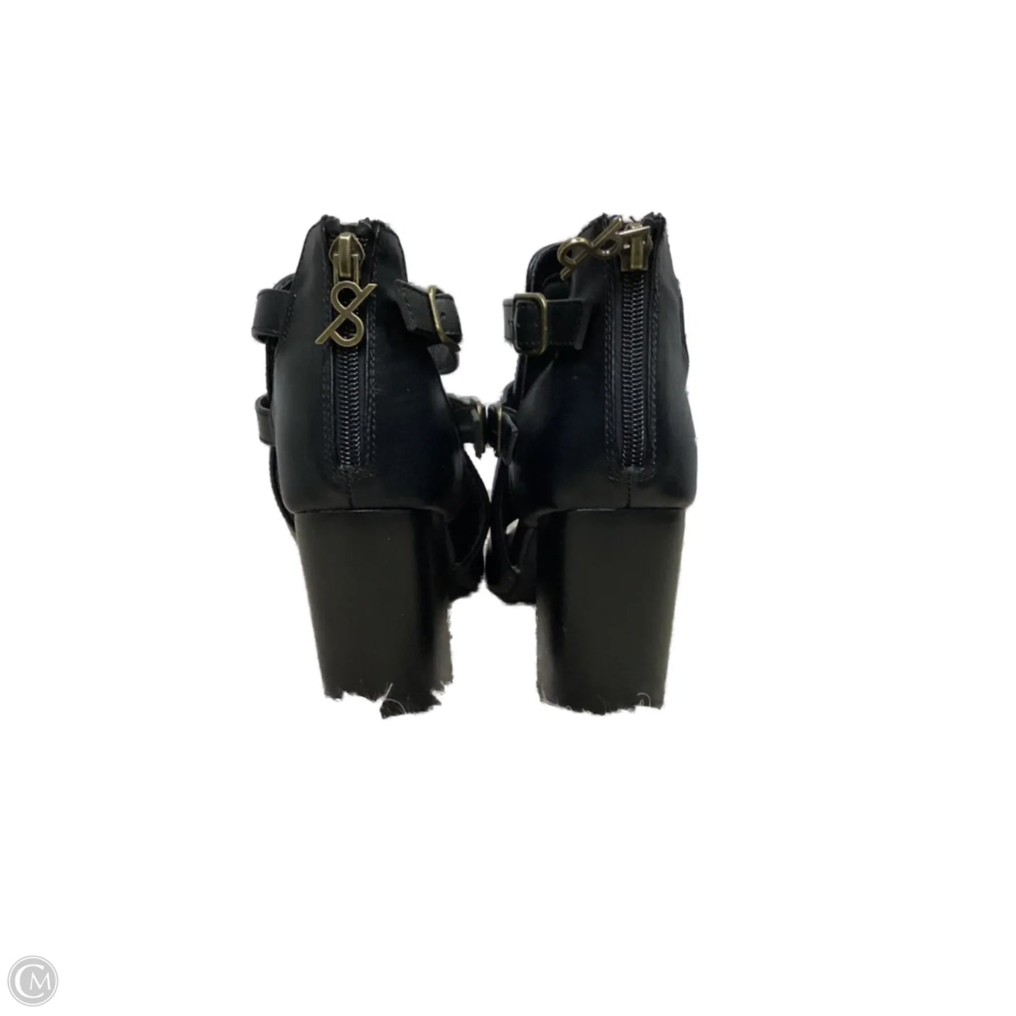 Boots Ankle Heels By Clothes Mentor In Black, Size: 5.5