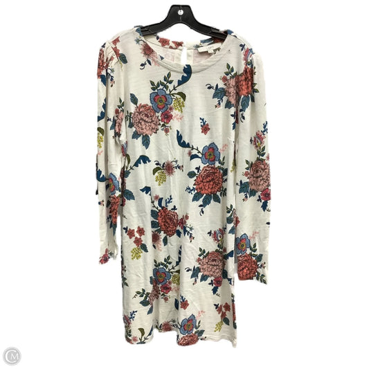Dress Casual Midi By Loft In Floral Print, Size: 14